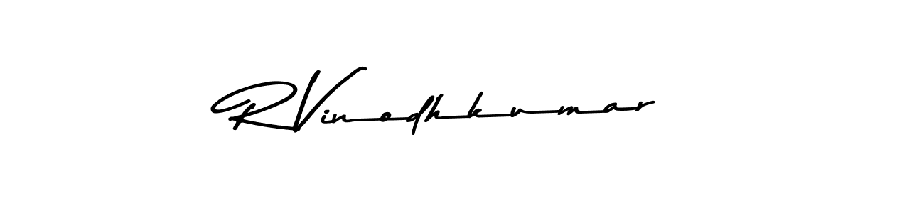 Create a beautiful signature design for name R Vinodhkumar. With this signature (Asem Kandis PERSONAL USE) fonts, you can make a handwritten signature for free. R Vinodhkumar signature style 9 images and pictures png
