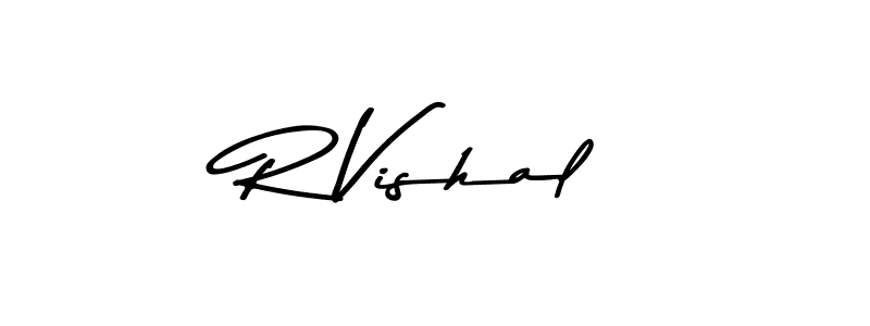 The best way (Asem Kandis PERSONAL USE) to make a short signature is to pick only two or three words in your name. The name R Vishal include a total of six letters. For converting this name. R Vishal signature style 9 images and pictures png