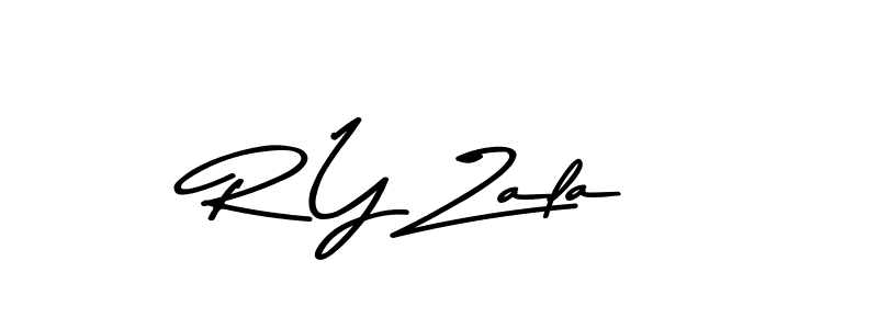 You should practise on your own different ways (Asem Kandis PERSONAL USE) to write your name (R Y Zala) in signature. don't let someone else do it for you. R Y Zala signature style 9 images and pictures png
