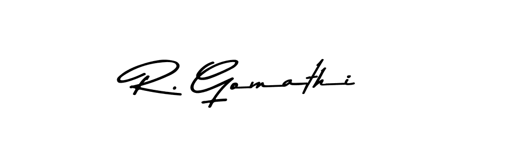 You should practise on your own different ways (Asem Kandis PERSONAL USE) to write your name (R. Gomathi) in signature. don't let someone else do it for you. R. Gomathi signature style 9 images and pictures png