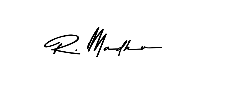 This is the best signature style for the R. Madhu name. Also you like these signature font (Asem Kandis PERSONAL USE). Mix name signature. R. Madhu signature style 9 images and pictures png