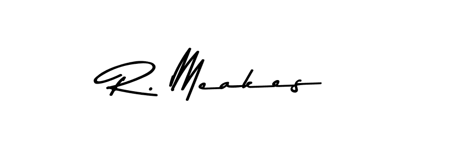 How to make R. Meakes name signature. Use Asem Kandis PERSONAL USE style for creating short signs online. This is the latest handwritten sign. R. Meakes signature style 9 images and pictures png