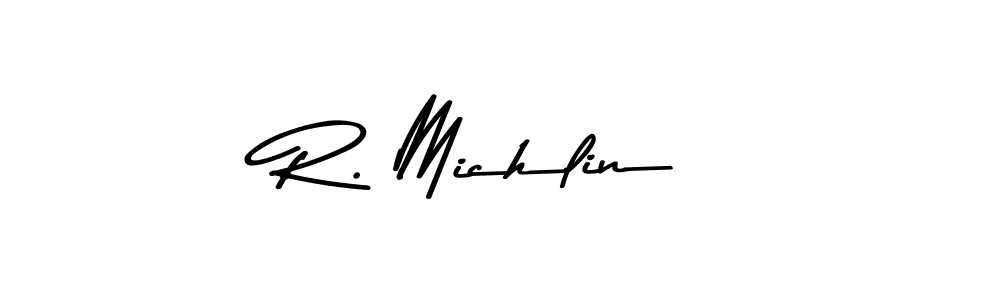 Use a signature maker to create a handwritten signature online. With this signature software, you can design (Asem Kandis PERSONAL USE) your own signature for name R. Michlin. R. Michlin signature style 9 images and pictures png