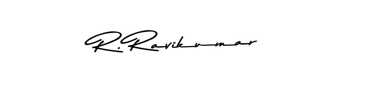 How to make R. Ravikumar name signature. Use Asem Kandis PERSONAL USE style for creating short signs online. This is the latest handwritten sign. R. Ravikumar signature style 9 images and pictures png