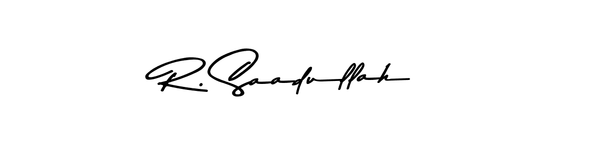 Also You can easily find your signature by using the search form. We will create R. Saadullah name handwritten signature images for you free of cost using Asem Kandis PERSONAL USE sign style. R. Saadullah signature style 9 images and pictures png