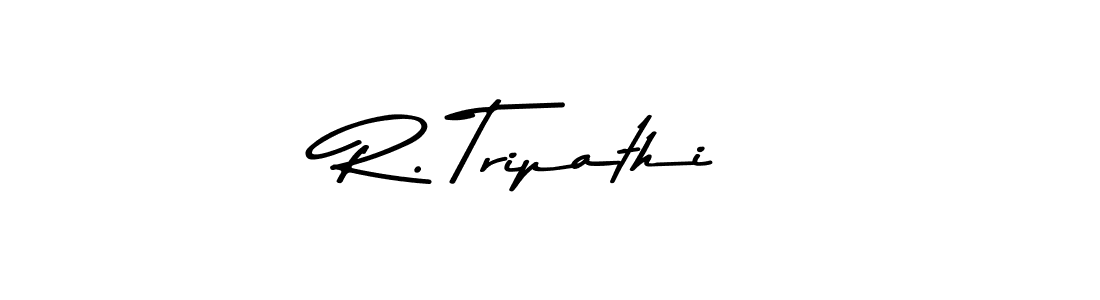 How to make R. Tripathi name signature. Use Asem Kandis PERSONAL USE style for creating short signs online. This is the latest handwritten sign. R. Tripathi signature style 9 images and pictures png