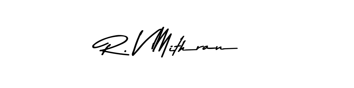 This is the best signature style for the R. V Mithran name. Also you like these signature font (Asem Kandis PERSONAL USE). Mix name signature. R. V Mithran signature style 9 images and pictures png