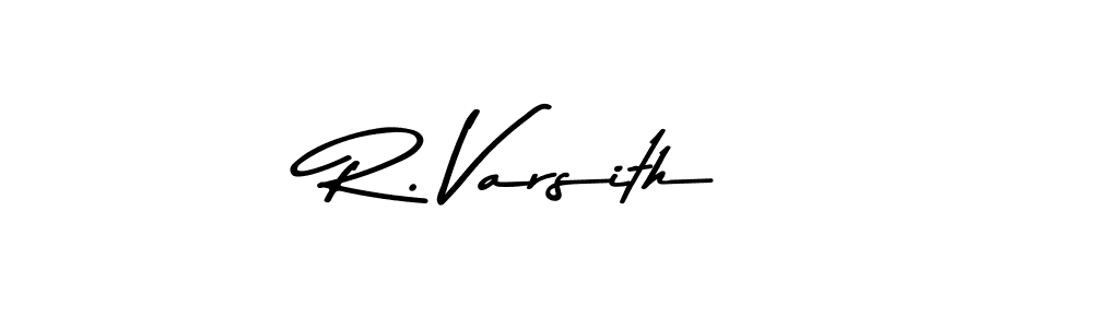 How to make R. Varsith name signature. Use Asem Kandis PERSONAL USE style for creating short signs online. This is the latest handwritten sign. R. Varsith signature style 9 images and pictures png