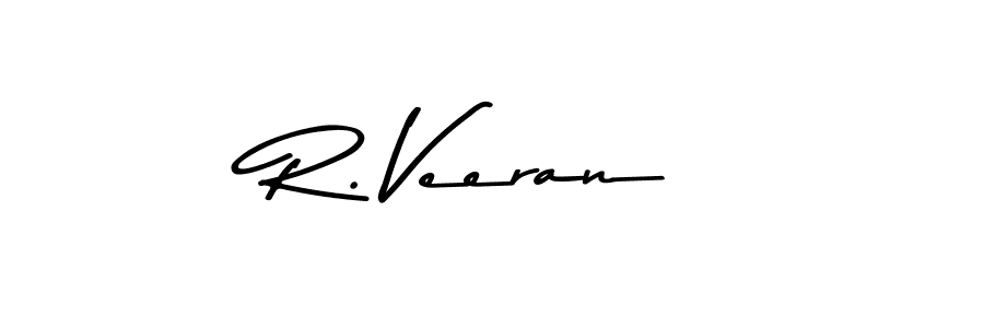 Design your own signature with our free online signature maker. With this signature software, you can create a handwritten (Asem Kandis PERSONAL USE) signature for name R. Veeran. R. Veeran signature style 9 images and pictures png