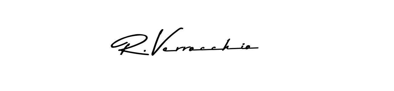 This is the best signature style for the R. Verrocchio name. Also you like these signature font (Asem Kandis PERSONAL USE). Mix name signature. R. Verrocchio signature style 9 images and pictures png