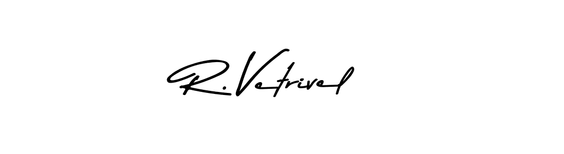 The best way (Asem Kandis PERSONAL USE) to make a short signature is to pick only two or three words in your name. The name R. Vetrivel include a total of six letters. For converting this name. R. Vetrivel signature style 9 images and pictures png