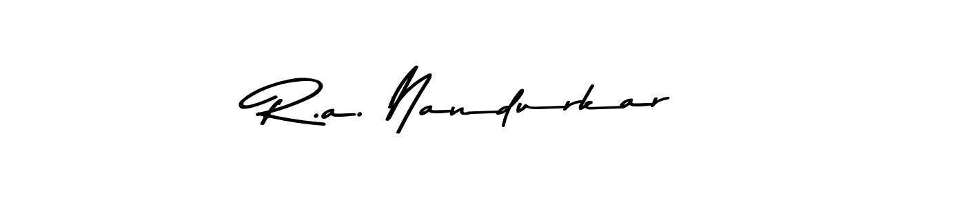 This is the best signature style for the R.a. Nandurkar name. Also you like these signature font (Asem Kandis PERSONAL USE). Mix name signature. R.a. Nandurkar signature style 9 images and pictures png