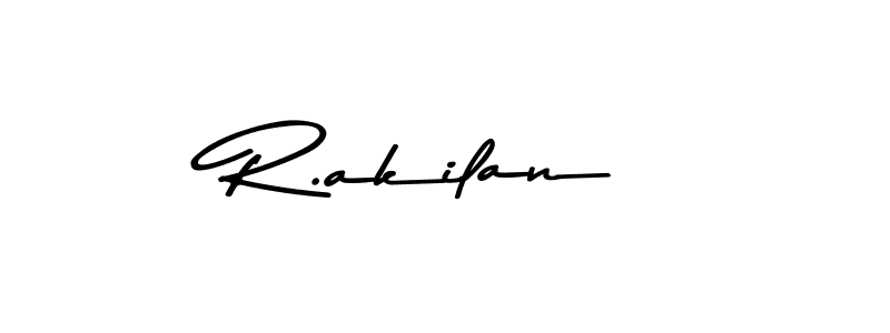 Create a beautiful signature design for name R.akilan. With this signature (Asem Kandis PERSONAL USE) fonts, you can make a handwritten signature for free. R.akilan signature style 9 images and pictures png