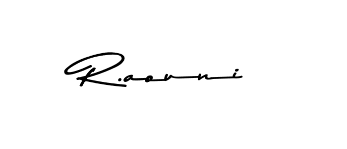 The best way (Asem Kandis PERSONAL USE) to make a short signature is to pick only two or three words in your name. The name R.aouni include a total of six letters. For converting this name. R.aouni signature style 9 images and pictures png