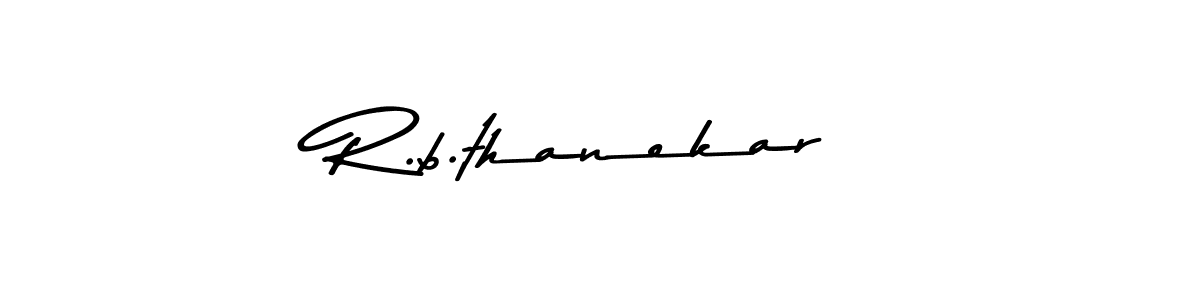 Create a beautiful signature design for name R.b.thanekar. With this signature (Asem Kandis PERSONAL USE) fonts, you can make a handwritten signature for free. R.b.thanekar signature style 9 images and pictures png