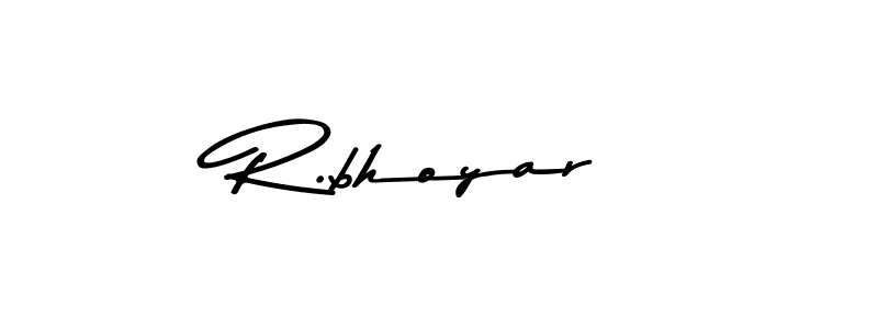 How to make R.bhoyar name signature. Use Asem Kandis PERSONAL USE style for creating short signs online. This is the latest handwritten sign. R.bhoyar signature style 9 images and pictures png