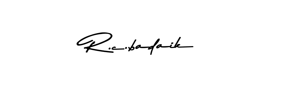 Create a beautiful signature design for name R.c.badaik. With this signature (Asem Kandis PERSONAL USE) fonts, you can make a handwritten signature for free. R.c.badaik signature style 9 images and pictures png