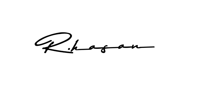 The best way (Asem Kandis PERSONAL USE) to make a short signature is to pick only two or three words in your name. The name R.hasan include a total of six letters. For converting this name. R.hasan signature style 9 images and pictures png