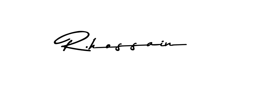 The best way (Asem Kandis PERSONAL USE) to make a short signature is to pick only two or three words in your name. The name R.hossain include a total of six letters. For converting this name. R.hossain signature style 9 images and pictures png