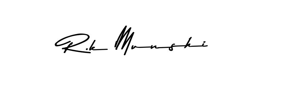 Design your own signature with our free online signature maker. With this signature software, you can create a handwritten (Asem Kandis PERSONAL USE) signature for name R.k Munshi. R.k Munshi signature style 9 images and pictures png