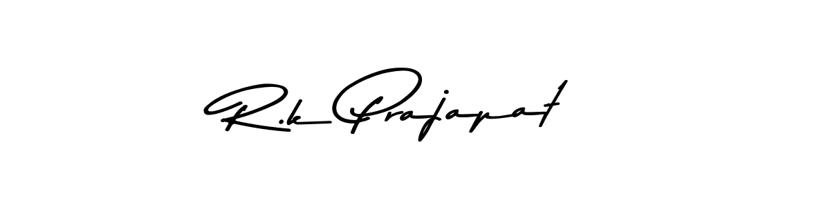 Design your own signature with our free online signature maker. With this signature software, you can create a handwritten (Asem Kandis PERSONAL USE) signature for name R.k Prajapat. R.k Prajapat signature style 9 images and pictures png