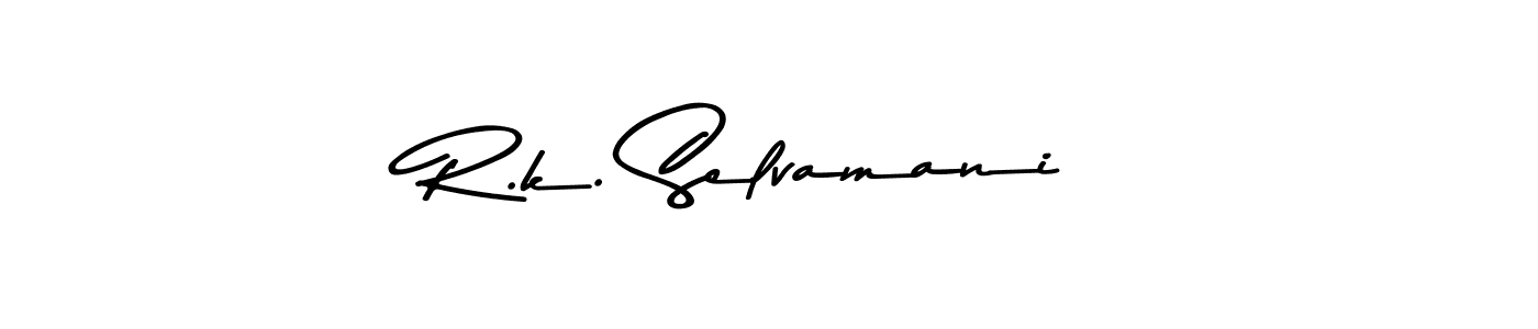 Create a beautiful signature design for name R.k. Selvamani. With this signature (Asem Kandis PERSONAL USE) fonts, you can make a handwritten signature for free. R.k. Selvamani signature style 9 images and pictures png