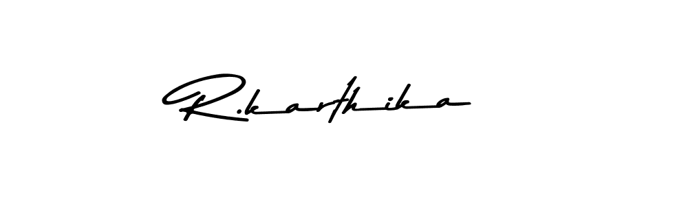 The best way (Asem Kandis PERSONAL USE) to make a short signature is to pick only two or three words in your name. The name R.karthika include a total of six letters. For converting this name. R.karthika signature style 9 images and pictures png