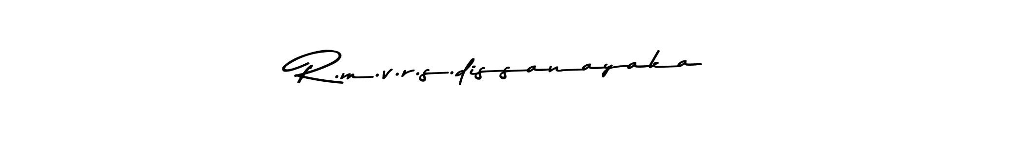 The best way (Asem Kandis PERSONAL USE) to make a short signature is to pick only two or three words in your name. The name R.m.v.r.s.dissanayaka include a total of six letters. For converting this name. R.m.v.r.s.dissanayaka signature style 9 images and pictures png