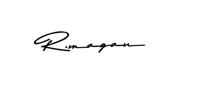 Create a beautiful signature design for name R.magan. With this signature (Asem Kandis PERSONAL USE) fonts, you can make a handwritten signature for free. R.magan signature style 9 images and pictures png