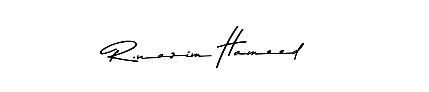 Use a signature maker to create a handwritten signature online. With this signature software, you can design (Asem Kandis PERSONAL USE) your own signature for name R.nazim Hameed. R.nazim Hameed signature style 9 images and pictures png