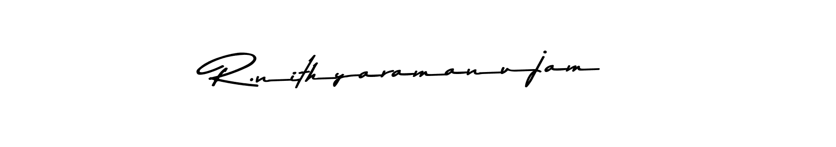 Use a signature maker to create a handwritten signature online. With this signature software, you can design (Asem Kandis PERSONAL USE) your own signature for name R.nithyaramanujam. R.nithyaramanujam signature style 9 images and pictures png