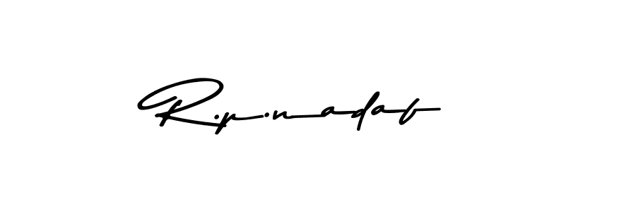 Create a beautiful signature design for name R.p.nadaf. With this signature (Asem Kandis PERSONAL USE) fonts, you can make a handwritten signature for free. R.p.nadaf signature style 9 images and pictures png