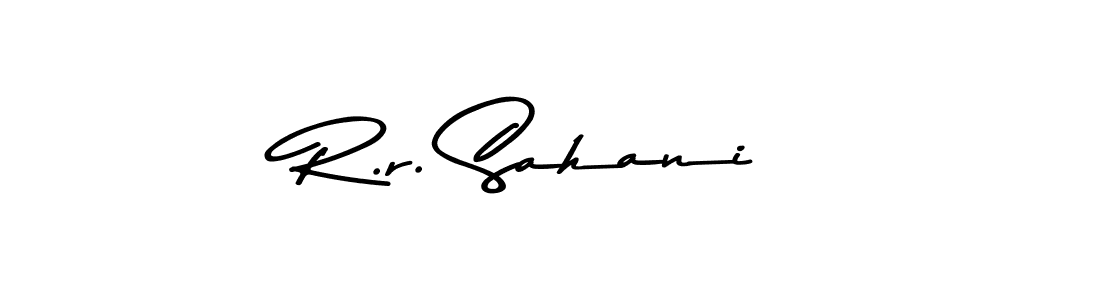 This is the best signature style for the R.r. Sahani name. Also you like these signature font (Asem Kandis PERSONAL USE). Mix name signature. R.r. Sahani signature style 9 images and pictures png