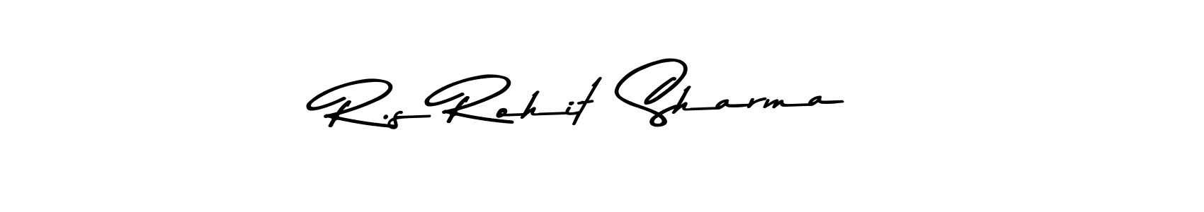 The best way (Asem Kandis PERSONAL USE) to make a short signature is to pick only two or three words in your name. The name R.s Rohit  Sharma include a total of six letters. For converting this name. R.s Rohit  Sharma signature style 9 images and pictures png
