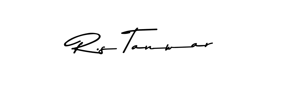 How to make R.s Tanwar name signature. Use Asem Kandis PERSONAL USE style for creating short signs online. This is the latest handwritten sign. R.s Tanwar signature style 9 images and pictures png