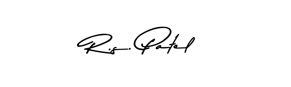 How to make R.s. Patel name signature. Use Asem Kandis PERSONAL USE style for creating short signs online. This is the latest handwritten sign. R.s. Patel signature style 9 images and pictures png