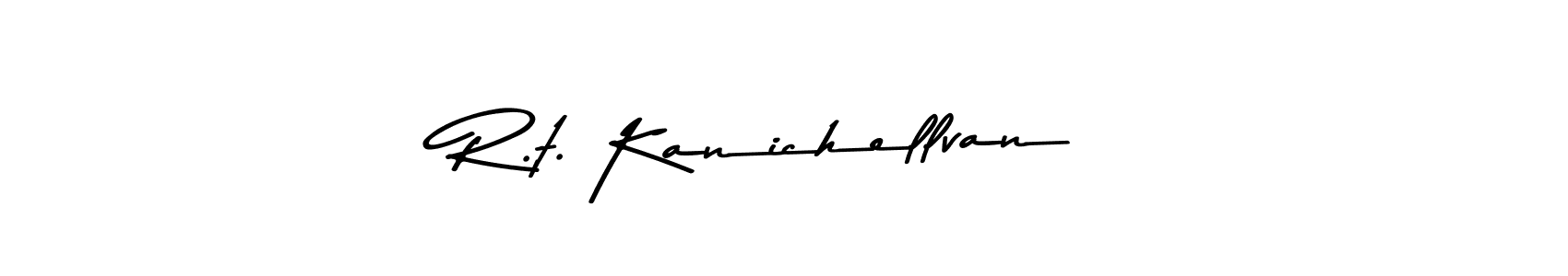 The best way (Asem Kandis PERSONAL USE) to make a short signature is to pick only two or three words in your name. The name R.t. Kanichellvan include a total of six letters. For converting this name. R.t. Kanichellvan signature style 9 images and pictures png