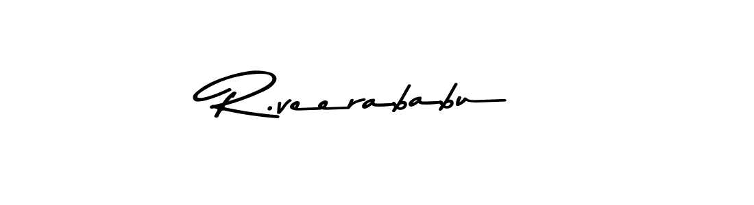 Create a beautiful signature design for name R.veerababu. With this signature (Asem Kandis PERSONAL USE) fonts, you can make a handwritten signature for free. R.veerababu signature style 9 images and pictures png