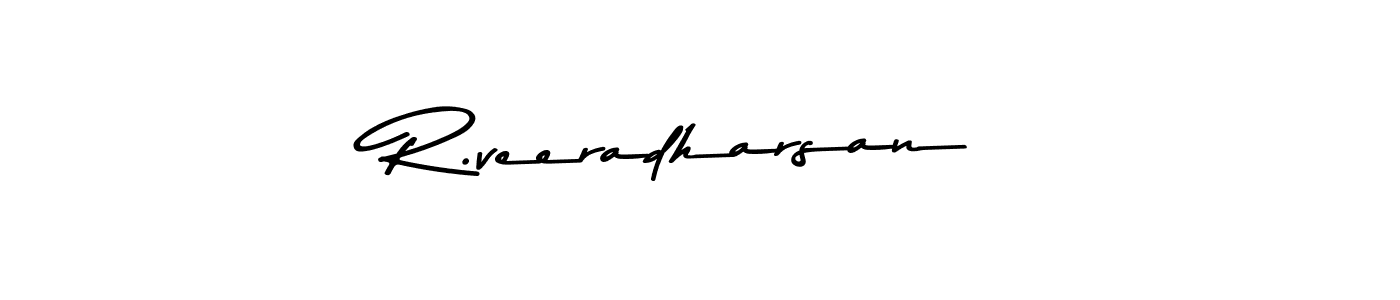 Create a beautiful signature design for name R.veeradharsan. With this signature (Asem Kandis PERSONAL USE) fonts, you can make a handwritten signature for free. R.veeradharsan signature style 9 images and pictures png