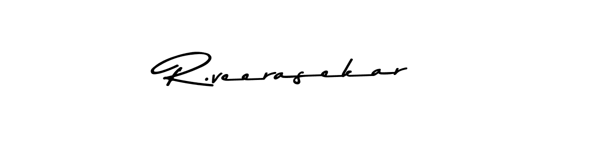 How to make R.veerasekar name signature. Use Asem Kandis PERSONAL USE style for creating short signs online. This is the latest handwritten sign. R.veerasekar signature style 9 images and pictures png