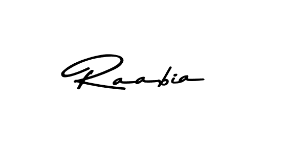Make a beautiful signature design for name Raabia. With this signature (Asem Kandis PERSONAL USE) style, you can create a handwritten signature for free. Raabia signature style 9 images and pictures png