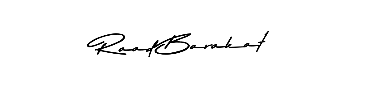 Create a beautiful signature design for name Raad Barakat. With this signature (Asem Kandis PERSONAL USE) fonts, you can make a handwritten signature for free. Raad Barakat signature style 9 images and pictures png