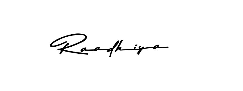 Use a signature maker to create a handwritten signature online. With this signature software, you can design (Asem Kandis PERSONAL USE) your own signature for name Raadhiya. Raadhiya signature style 9 images and pictures png