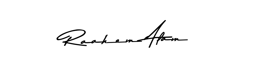 How to make Raahem Alam name signature. Use Asem Kandis PERSONAL USE style for creating short signs online. This is the latest handwritten sign. Raahem Alam signature style 9 images and pictures png