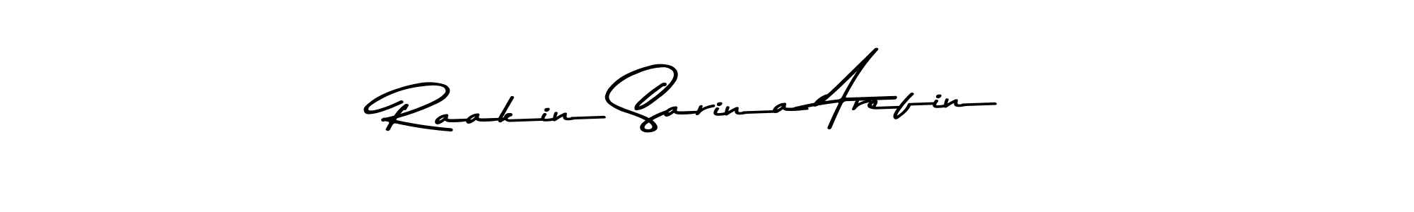 Make a beautiful signature design for name Raakin Sarina Arefin. Use this online signature maker to create a handwritten signature for free. Raakin Sarina Arefin signature style 9 images and pictures png