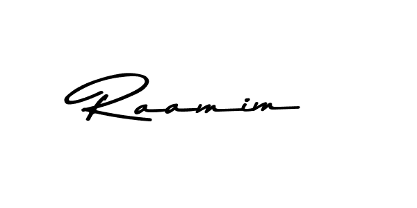 How to make Raamim name signature. Use Asem Kandis PERSONAL USE style for creating short signs online. This is the latest handwritten sign. Raamim signature style 9 images and pictures png