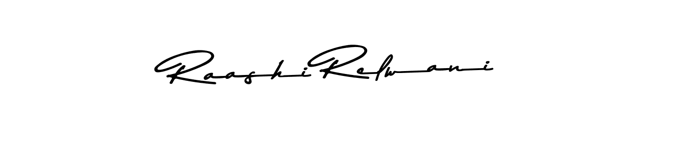 Create a beautiful signature design for name Raashi Relwani. With this signature (Asem Kandis PERSONAL USE) fonts, you can make a handwritten signature for free. Raashi Relwani signature style 9 images and pictures png