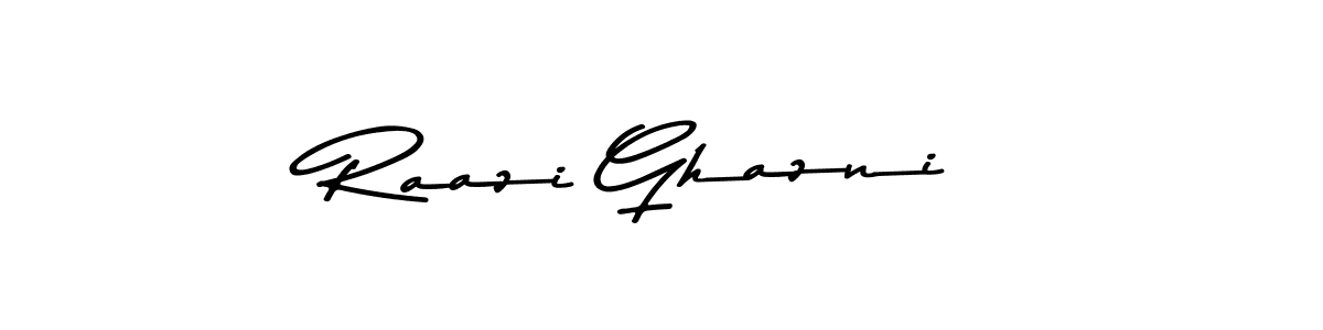 How to make Raazi Ghazni name signature. Use Asem Kandis PERSONAL USE style for creating short signs online. This is the latest handwritten sign. Raazi Ghazni signature style 9 images and pictures png