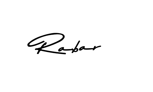 Design your own signature with our free online signature maker. With this signature software, you can create a handwritten (Asem Kandis PERSONAL USE) signature for name Rabar. Rabar signature style 9 images and pictures png