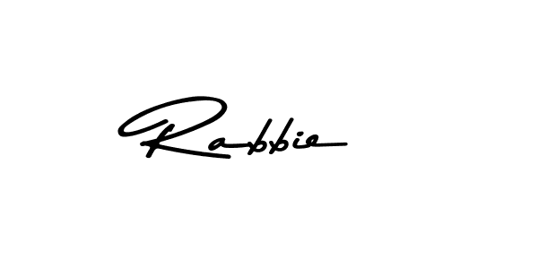 Design your own signature with our free online signature maker. With this signature software, you can create a handwritten (Asem Kandis PERSONAL USE) signature for name Rabbie. Rabbie signature style 9 images and pictures png